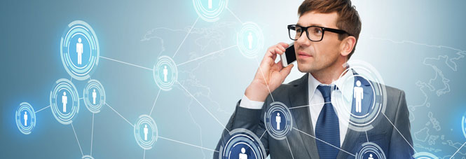 A business man on a call.